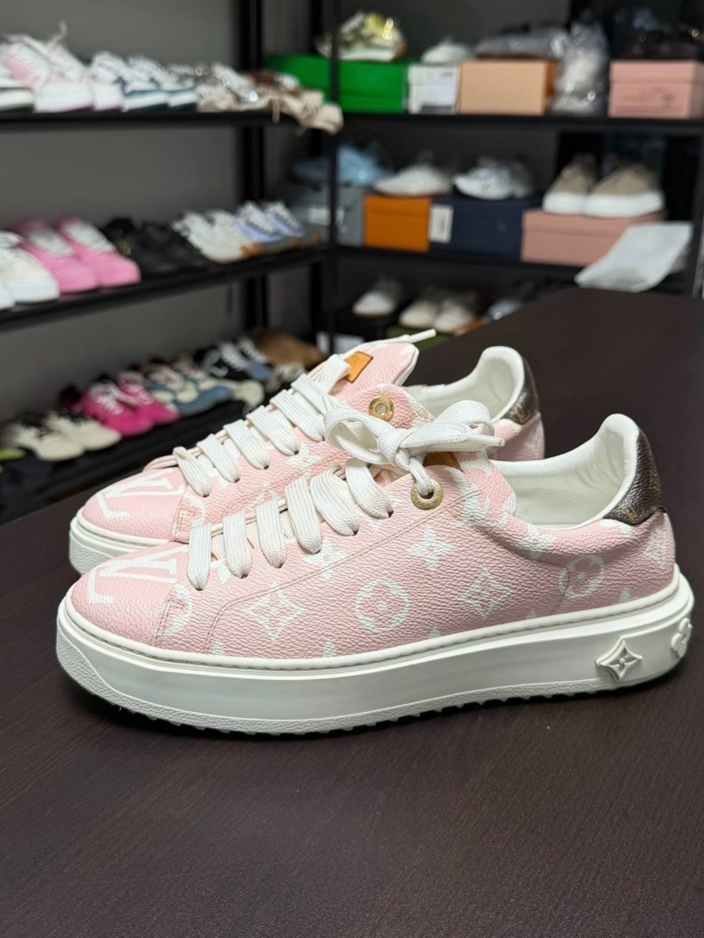 Louis Vuitton Pink Monogram Platform Low-Top Sneakers